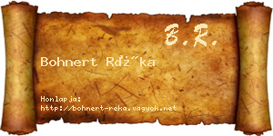 Bohnert Réka névjegykártya